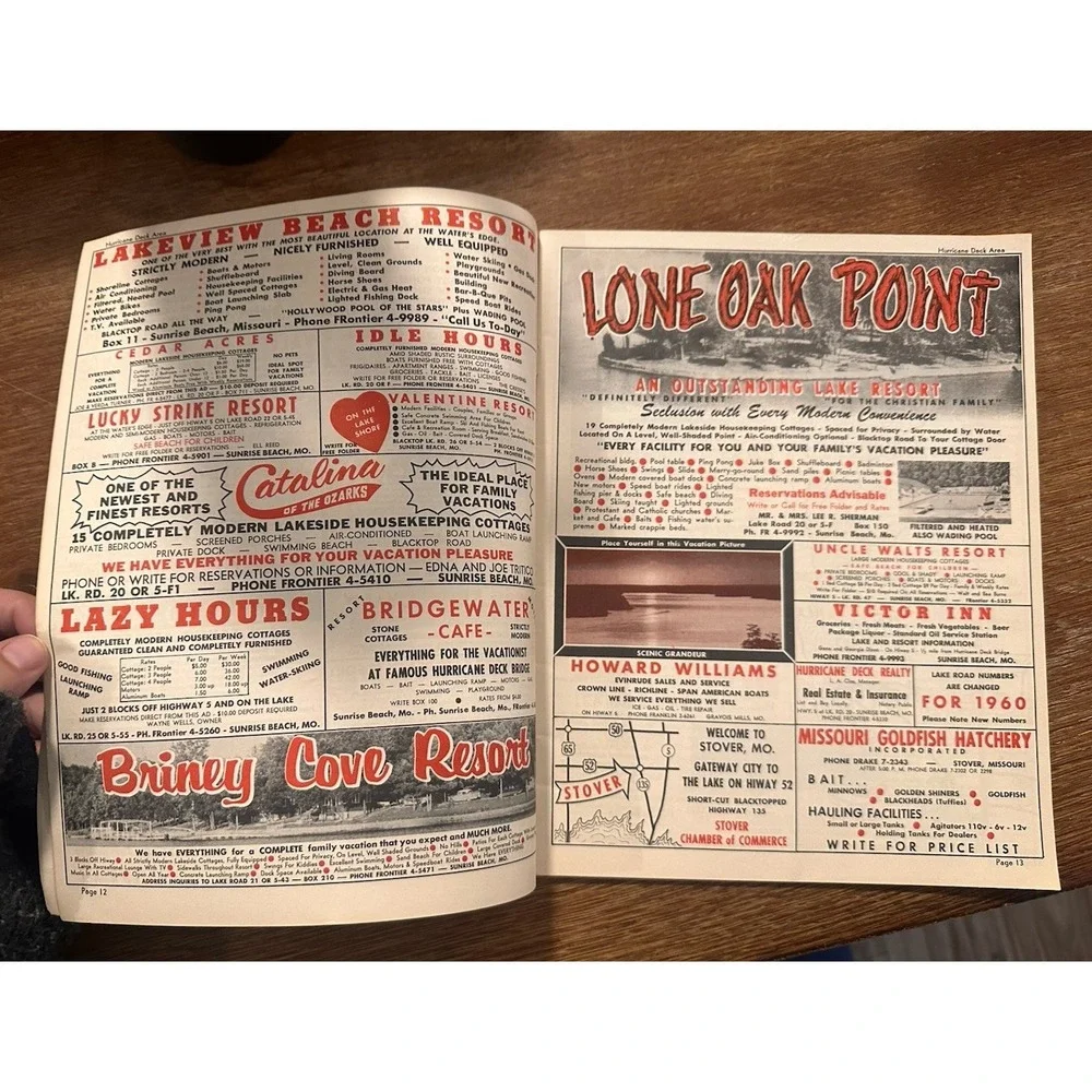 Lake of the Ozarks Missouri 1960'sVintage Tourist Book Map 55 Page
